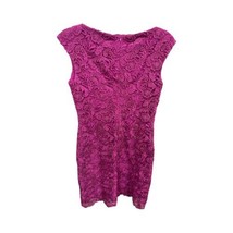LAUREN RALPH LAUREN Womens Lace Boat Neck Dress Size 4 Color Venetian Rose - £143.34 GBP