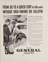 1936 Print Ad The New General Dual 10 Quick Rain Stop Tires Akron,Ohio - £17.04 GBP