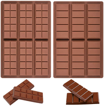 Chocolate Bar Molds Silicone Break Apart Protein And Engery Bar Candy Pack of 2 - £12.27 GBP