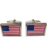 Mens Silver - Plated American Flag United of America USA Old Glory Cuffl... - €17,20 EUR