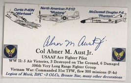 Abner M. Aust (d. 2020) Signed Autographed Business Card - WWII Fighter Ace - £19.67 GBP