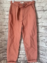 Hollister Ultra High Rise Belted Ankle Jeans Terracotta Size 5 Casual - $242.63 MXN