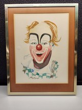 Vintage Clown Watercolor Painting Framed 1969 Bruce Hamilton - £22.41 GBP