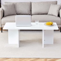 44.8&quot; White MDF Modern Luxury Coffee Table - Stable Triangular Support - $1,230.05 MXN