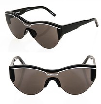 BALENCIAGA SKI 0004 Black Shield Mask Fashion Sunglasses BB0004S Unisex 001 - £315.75 GBP