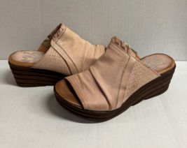 MIZ MOOZ WOMEN&#39;S SLIP ON OPEN TOE WEDGE SHOES PAIL PINK 37EU / 7US  # K-03 - $95.04