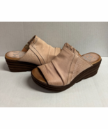 MIZ MOOZ WOMEN&#39;S SLIP ON OPEN TOE WEDGE SHOES PAIL PINK 37EU / 7US  # K-03 - $95.04
