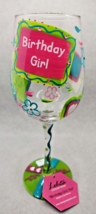 Lolita Birthday Girl, Too Wine glass pink heart drinkware decor New Tag MS - $29.99