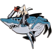 Chainsaw Man Anime Denji On Beam as a Shark Figures Metal Enamel Pin NEW UNUSED - £6.17 GBP