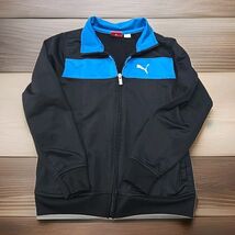 Puma Sport Lifestyle YouthFull Zip Warmup Jacket Black Royal Blue Boys S... - $16.82