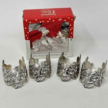 Holly Berry Napkin Rings Silver Plated International Silver Co Christmasrt - £12.62 GBP