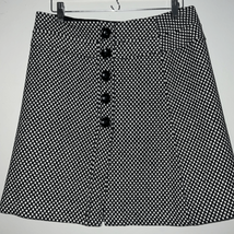 TALBOTS Women&#39;s Skirt Wool Button Front A Line Black White Lined Size 10 - £17.95 GBP
