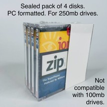 SEALED PACK of 4 Iomega 250MB Zip Disks Formatted for PC, Use with 250MB... - $20.00