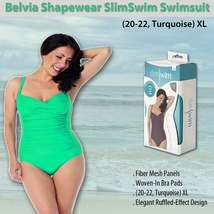 Belvia Shapewear SlimSwim Swimsuit (20-22, Turquoise) XL - £5.35 GBP