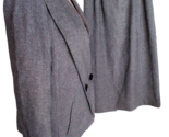 KASPER SKIRT SUIT Double Breasted Gray Check Business Wear Size 8 - £19.61 GBP