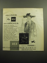 1957 BEA British European Airways Advertisement - When in Europe fly BEA - $18.49