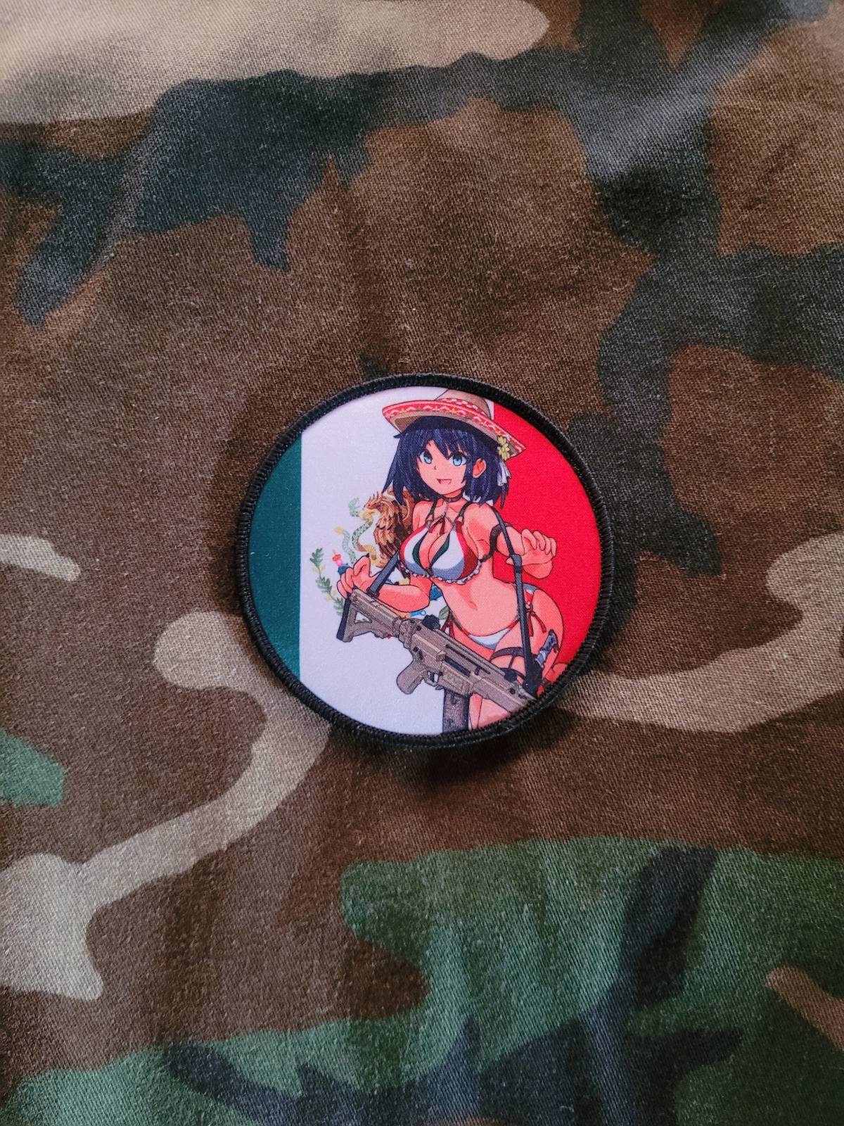Mexican Bikini Girl anime pinup morale patch - $9.99