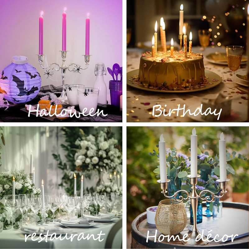3 Metal Candelabra – Candlesticks Holder for Formal Events, Holiday Décor, Hallo Item image 7