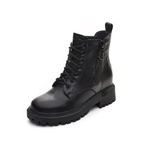 100% Genuine Leather Fashion Boots for Women Autumn Early Winter Shoes Height In - £63.48 GBP
