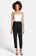 Bardot Colorblock Strapless Jumpsuit SZ. 6US Black white - $54.05