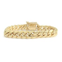 Men&#39;s Cuban Curb Chain Bracelet 14K Yellow Gold, 8.25 Inches, 11 mm, 81.... - £6,606.41 GBP