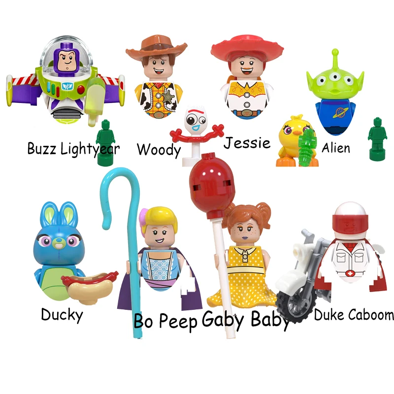 8Pcs/Set Toy Story 4 Buzz Lightyear Woody Jessie Alien Ducky Bo Peep Model - £16.62 GBP