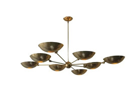 8 Light Pendant Mid Century Modern Raw Brass Sputnik chandelier light Fi... - £402.11 GBP