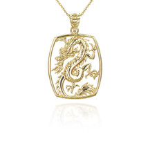 10k Solid Yellow, White, Rose, Gold Chinese Dragon Pendant / Necklace - £149.34 GBP+