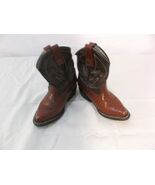 BOYS SIZE 3 BRONQUITO LIZARD COWBOY BOOTS BURGUNDY POLISHED POINTED-TOE - $55.77 CAD