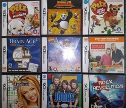 Nintendo NDS Lot Of 9 Petz Jonas Dora Brain Age 2 Hannah Montana Kung Fu Panda - £27.68 GBP