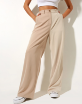 MOTEL ROCKS Abb.a Trousers in Contrast Tan and Beige (MR84) - £25.30 GBP