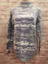 a.n.a Womens Blue Space Dye Mock Neck Fuzzy Pullover Sweater  Size XS NEW - $27.00