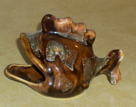 Dryden Pottery Hot Springs Arkansas Ar Big Mouth Smiley Fish Curio Whimsy Kansas - £31.43 GBP