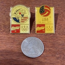Vintage Coca Cola 1996 Olympic Games Lapel Pin USA Gymnastics and Volleyball - £9.33 GBP