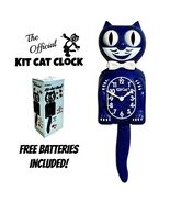 GALAXY BLUE KIT CAT CLOCK 15.5" Glitter MADE IN USA Free Battery Kit-Cat... - $79.99