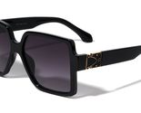 Dweebzilla Womens XL Oversized Square Retro Luxury Sunglasses (Black &amp; G... - £9.35 GBP+