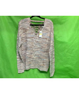 American Rag Juniors&#39; Lace-Up Mixed-Knit Sweater Size M - $19.99