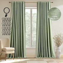 MIULEE 100% Blackout Curtains 84 inches Long, Linen Curtains &amp; Drapes, 2... - $27.99