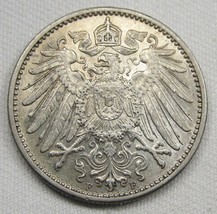 1910-F Germany 1 Mark .900 Fine Silver AU Coin AE52 - $42.50