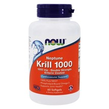 NOW Foods Neptune Krill 1000 Enteric Coated Double Strength 1000 mg.,60 Softgels - £30.73 GBP