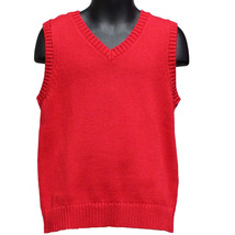 Lands End Uniform Little Girl&#39;s Medium (5/6) Drifter V-Neck Sweater Vest, Red - £14.06 GBP