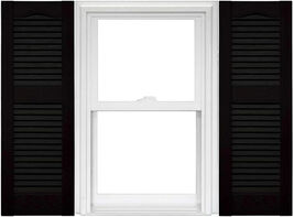 Mid America Raised Panel Vinyl House Shutters Black 12" X 55"  (One Pair) - $49.49 Mid America Raised Panel Vinyl House Shutters Black 12" X 55"  (One Pair) - $49.49