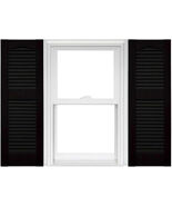 Mid America Raised Panel Vinyl House Shutters Black 12&quot; X 55&quot;  (One Pair) - $49.49