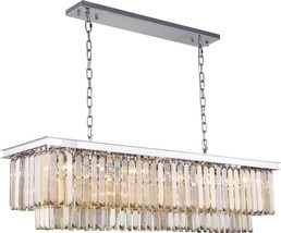 Pendant Light SYDNEY Traditional Antique Polished Nickel Golden Teak Crystal - £1,605.90 GBP