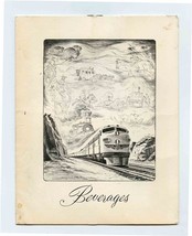 Route of the Domeliners Beverages Railroad Menu 1960 State Alcohol Regul... - £22.13 GBP