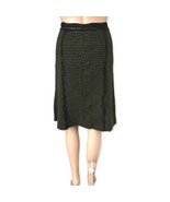 Genny Versace Skirt 12 Green Wool Plaid Italy Academia Raw Hem Mesh Mixe... - £28.92 GBP
