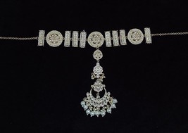 Indian Kundan Matha Patti Hair band Party Punjabi Muslim Jewelry Set New 05 - £24.18 GBP
