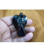 (Y-ANG-103) Black Onyx Guardian Angel Gemstone gem figurine I love my an... - $624.68 MXN