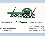 Barmark Steel Kitchens Designers Vtg Business Card East Orange New Jerse... - $9.99