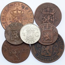 Netherlands East Indies 7-Coin Set // Stuvier, Cents, Gulden - £47.31 GBP